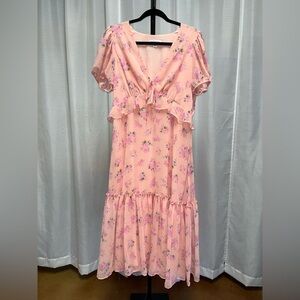 LoveShackFancy Target Fleur Midi Dress In Pink Melon | size 12